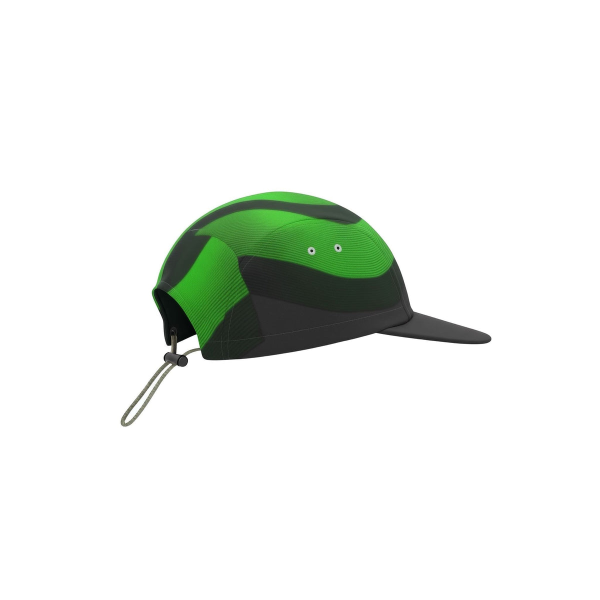 Green and black cap with a unique pattern on a white background (Green)