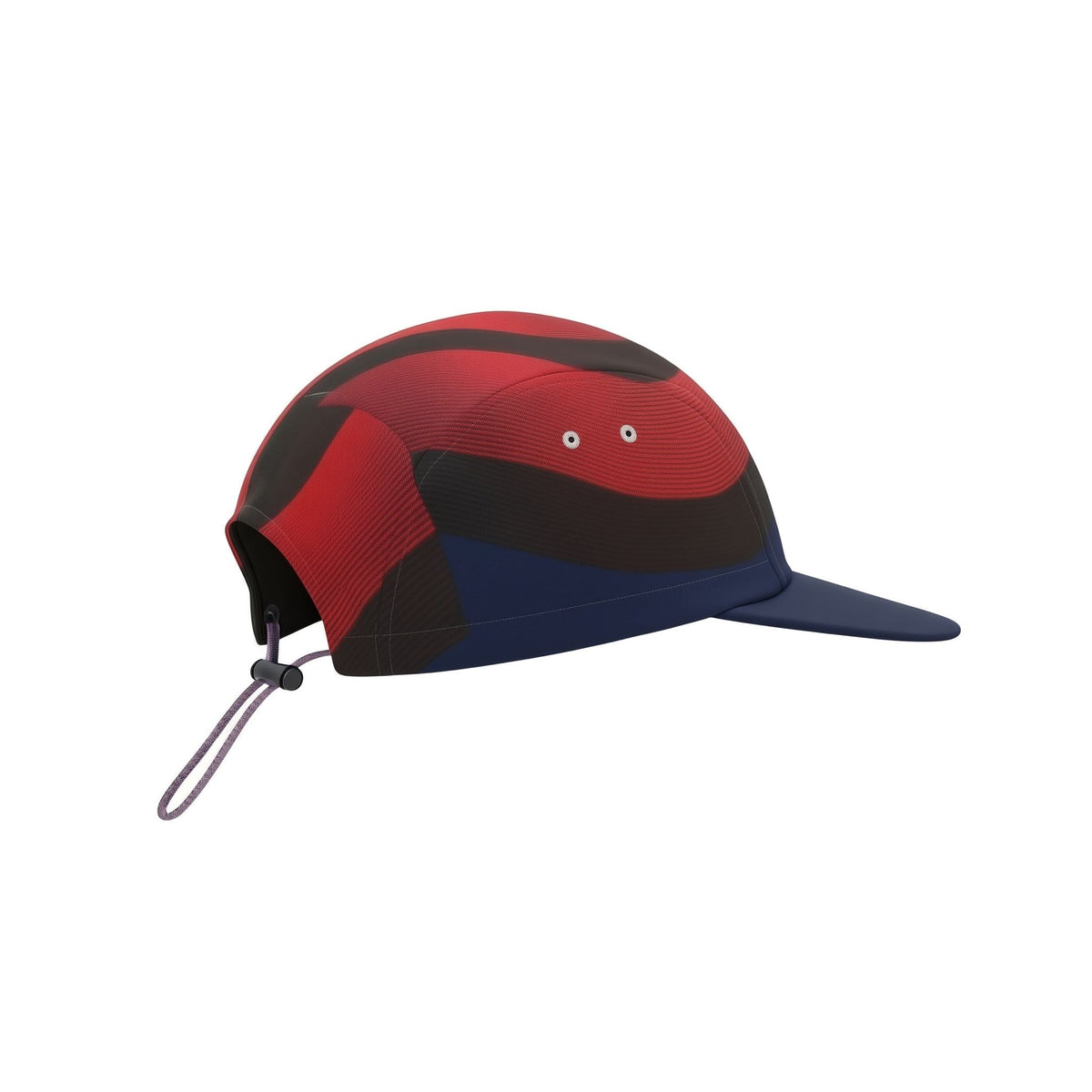 Red and blue cap with a strap on a white background (Red)