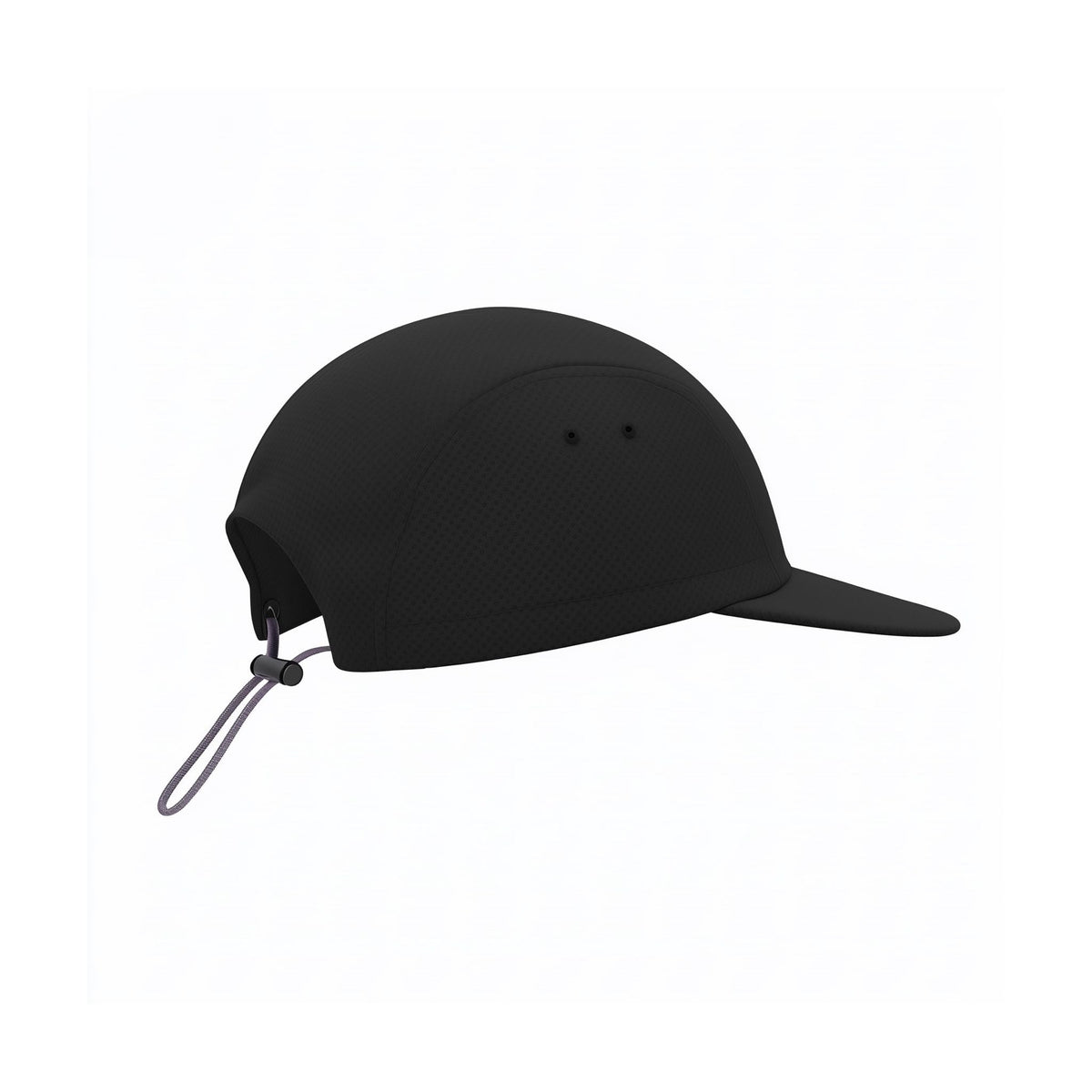 Black cap with a strap on a white background (Black)
