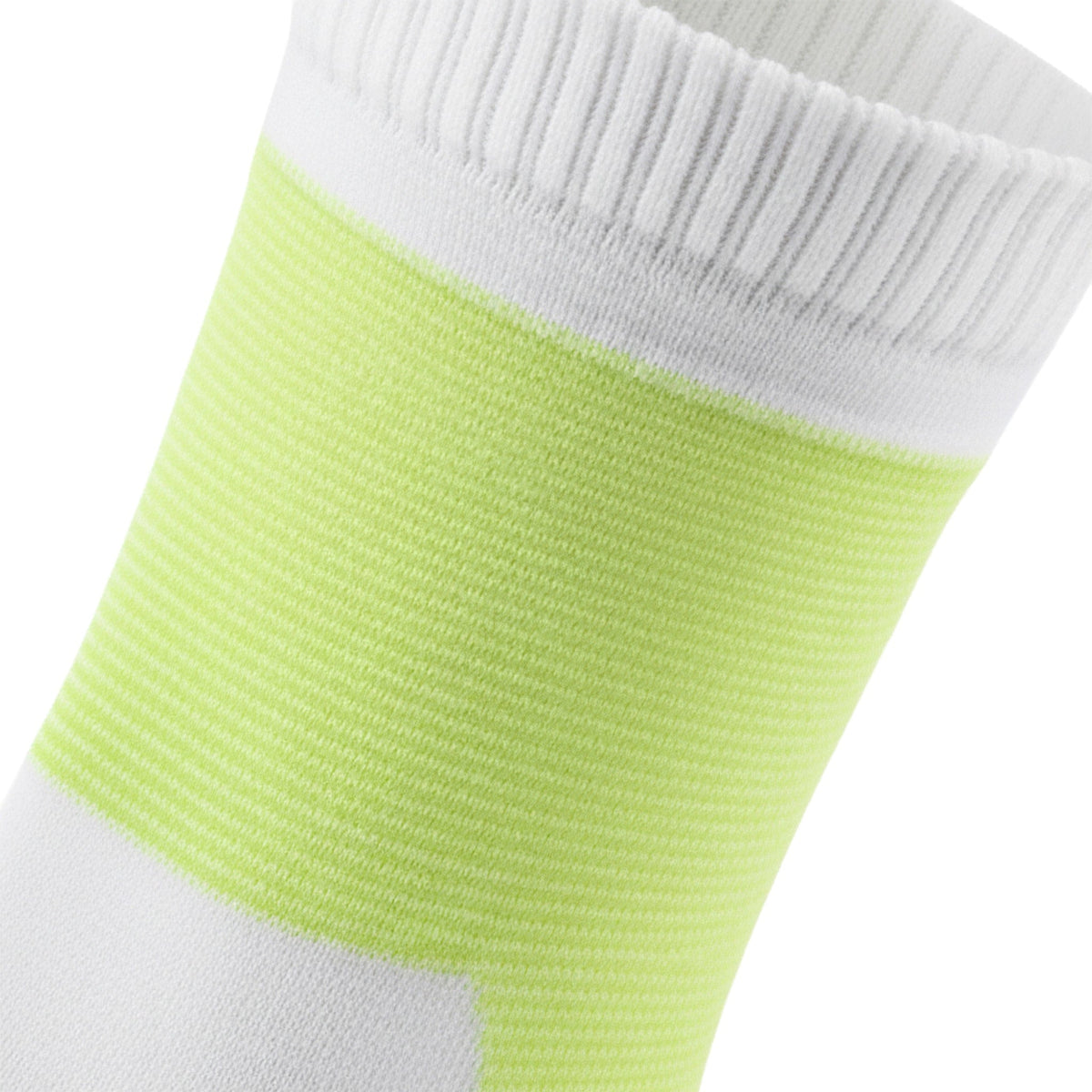 Close-up of a sock with green and white color pattern on a white  background (Green)