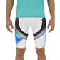 Person wearing colorful athletic shorts with a white background (white)