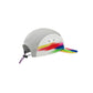 Gray cap with a colorful rainbow bill on a white background (White)
