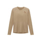 Beige long-sleeve shirt with a logo on a white background (Beige)