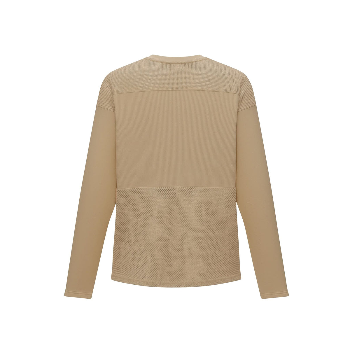 Beige long-sleeve top with textured pattern on a white background (Beige)