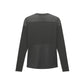 Black long-sleeve shirt with mesh panels on a white background (Black)