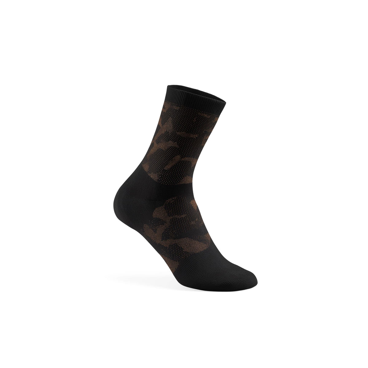 Black sock with brown pattern on a white background (Beige)