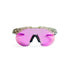 Sunglasses with pink lenses and camouflage frame on a white background (Violet)
