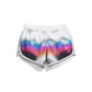 White shorts with a colorful gradient pattern on a white background (White)