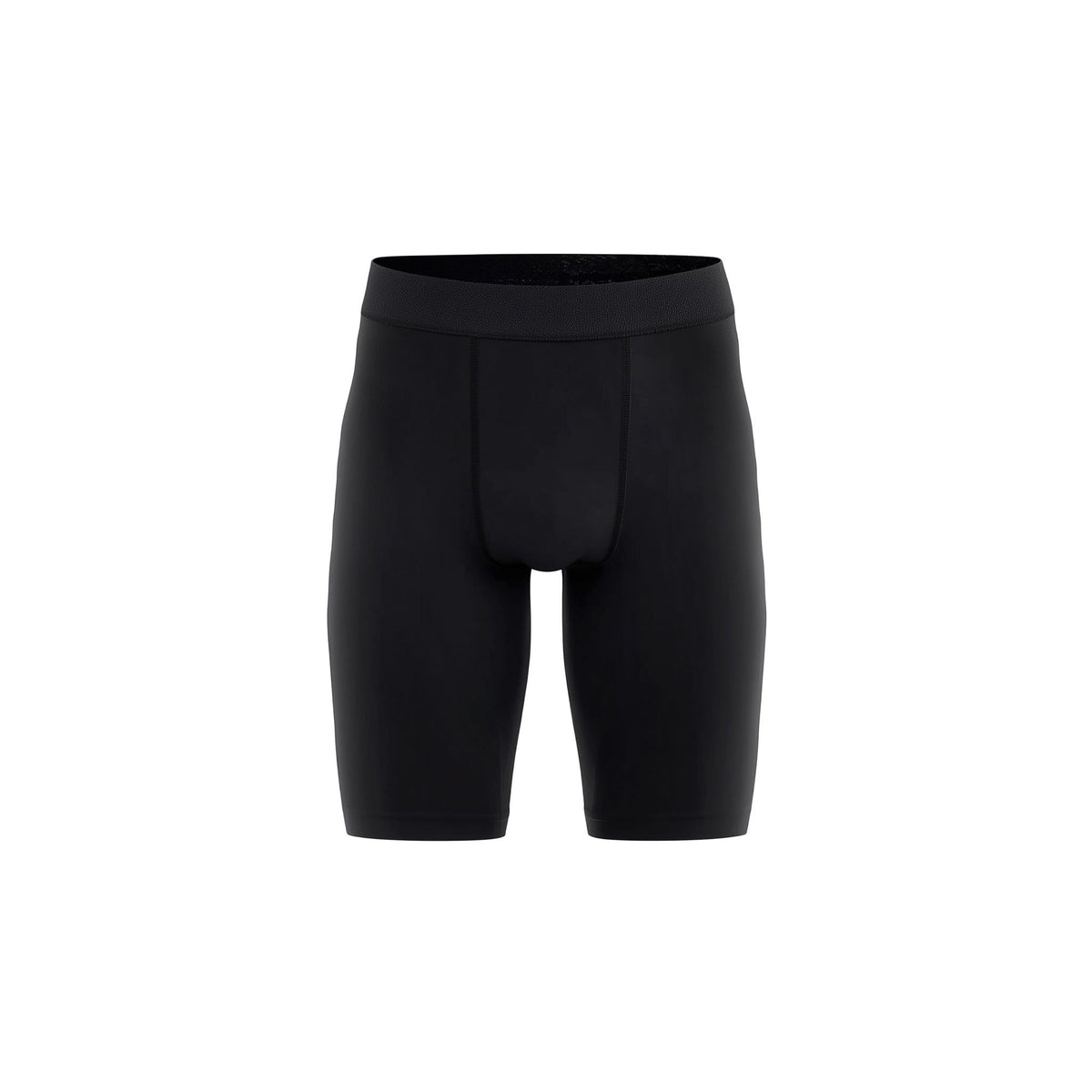Black athletic shorts on a white background (Black)