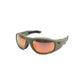 Sunglasses with reflective lenses on a white background (Orange)
