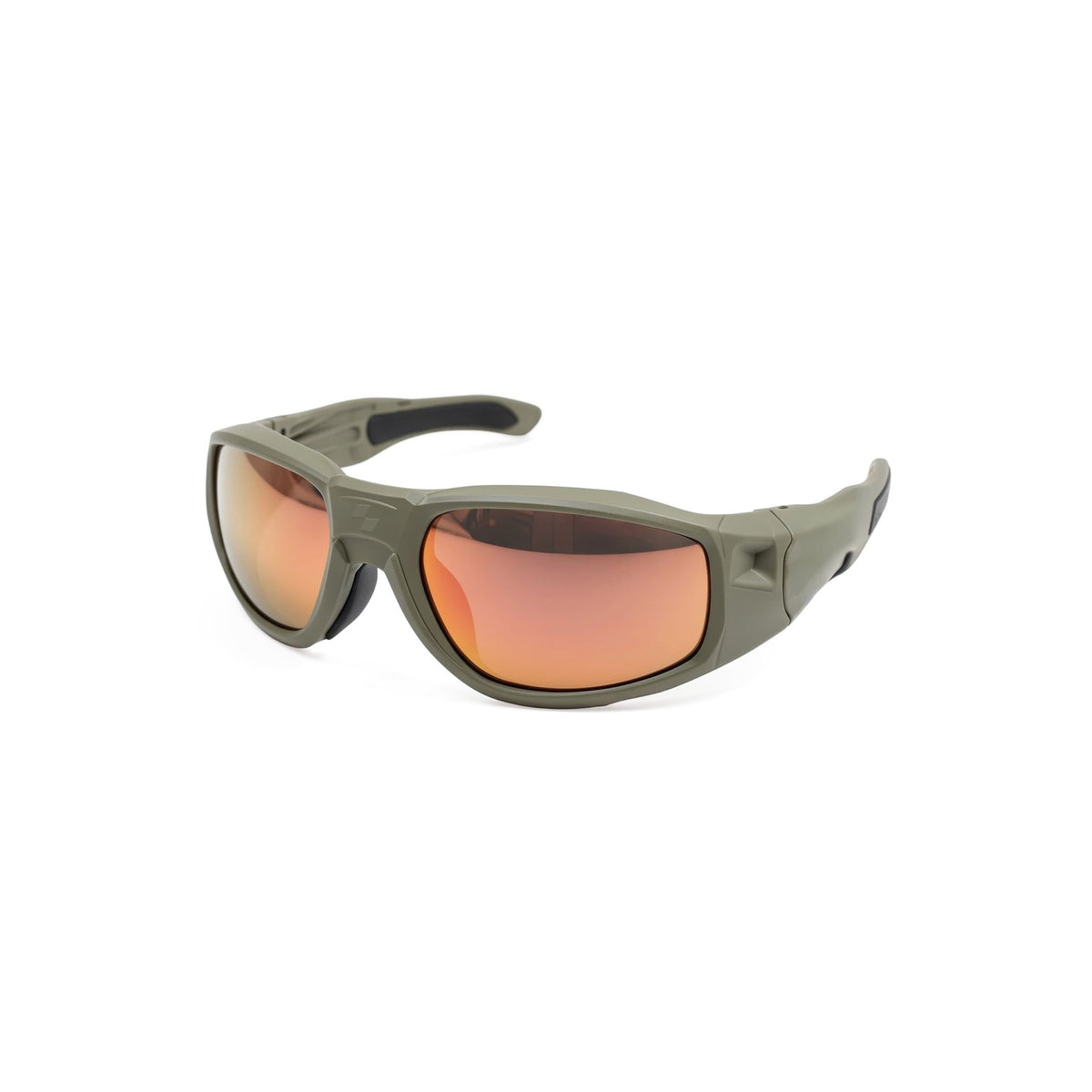 Sunglasses with reflective lenses on a white background (Orange)