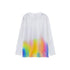 White long-sleeve shirt with colorful gradient design on a white background (White)