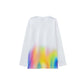 White long-sleeve shirt with a colorful gradient design on a white background (White)