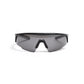 Black shield-style sunglasses with dark lenses on a white background (Black)