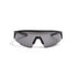 Black shield-style sunglasses with dark lenses on a white background (Black)