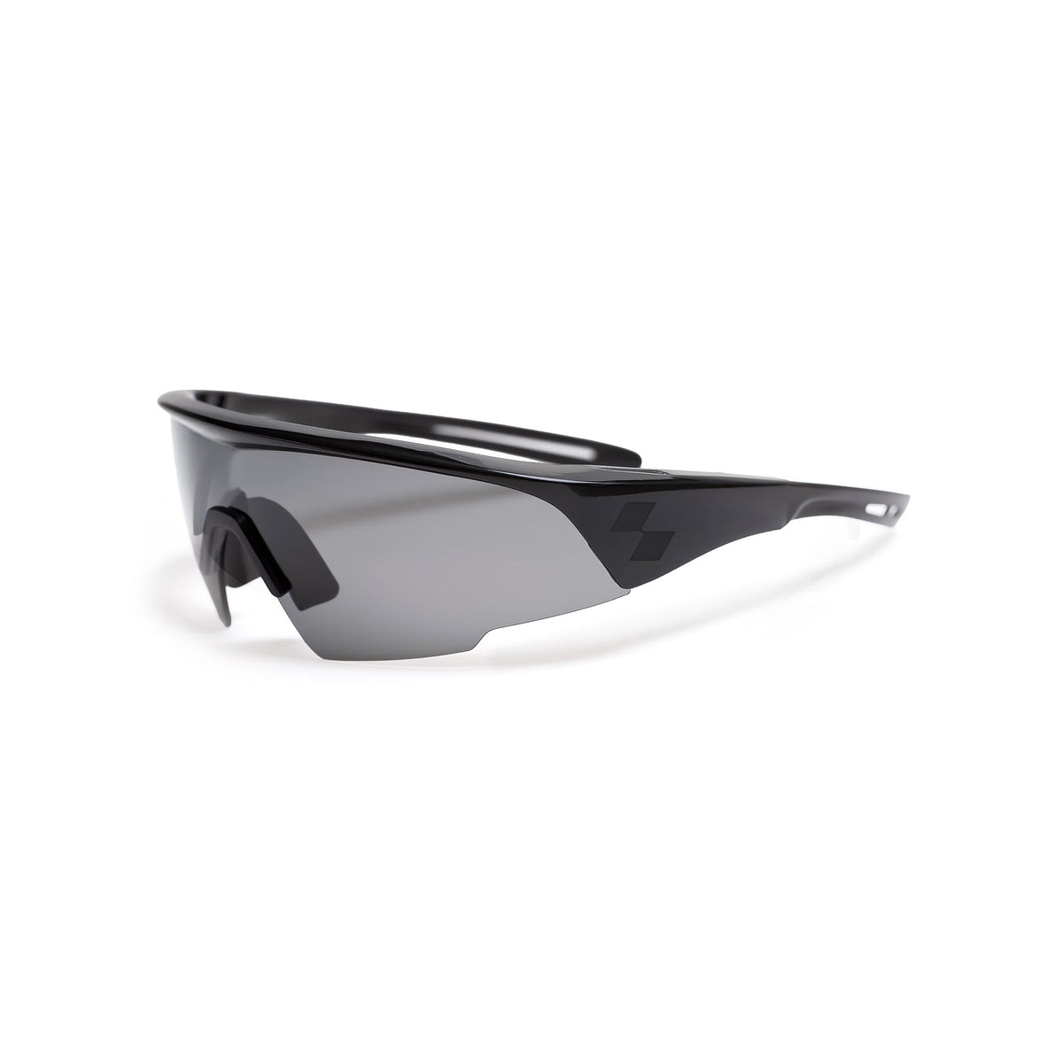 Black sunglasses with a clear lens on a white background (Black)