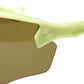 Close-up of a pair of sunglasses with a green frame and brown lens on a white background (Green)