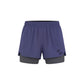 Two-tone purple and gray shorts on a white background (Blue)